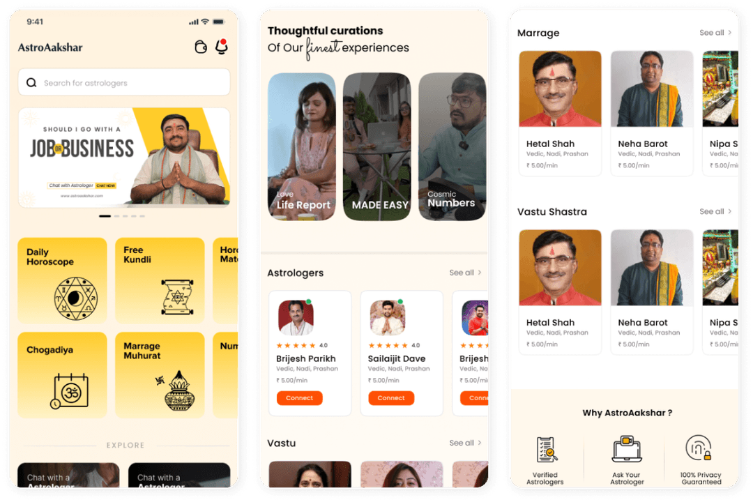 Astro Aakshar an Astrology Mobile App Developed by IT Services India